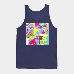 rainbow the garden of earthly delights in ecopop aesthetic kaiju mexican remix art Tank Top